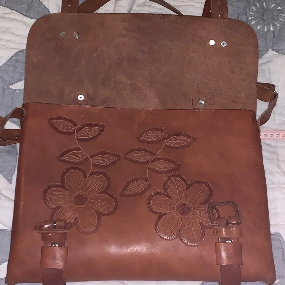 🇲🇽 Authentic Artisan Handmade Mexican Leather Embossed Briefcase 💼